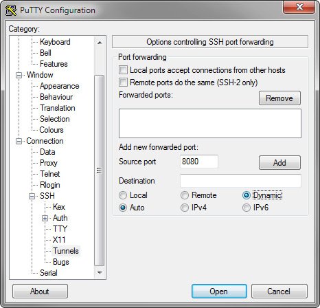 Как создать ssh-туннель с PuTTY